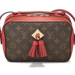 LOUIS VUITTON RED MONOGRAM CANVAS SAINTONGE